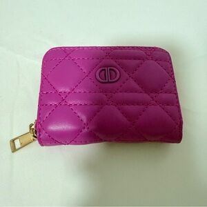 Pink Quilted Women's Wallet Card Case